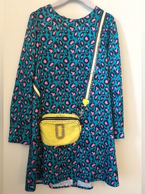 Marc Jacobs girls designer leopard print functional purse dress size 8 years